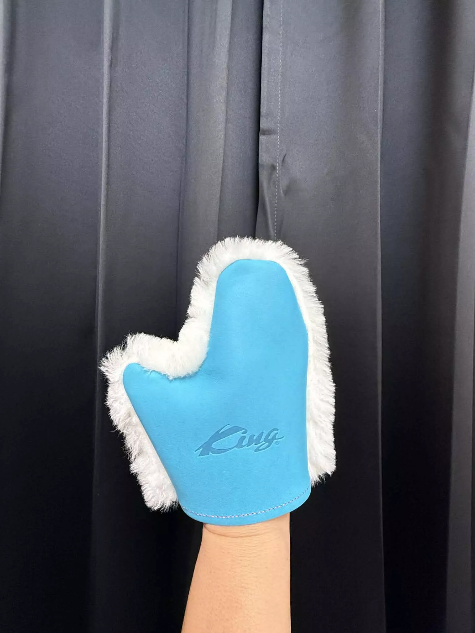 (藍)KING 棒壘球手套專用羊毛拋光手套 材質: 純羊毛和小牛皮