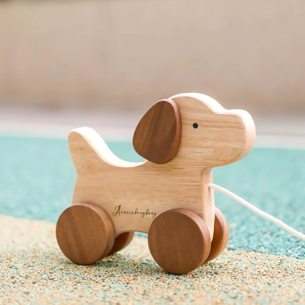 木製狗狗散步玩具