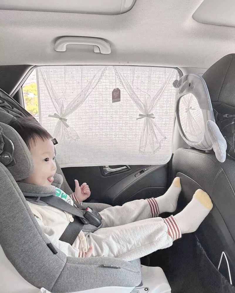 車用遮陽蕾絲車簾-磁吸款/吸球款