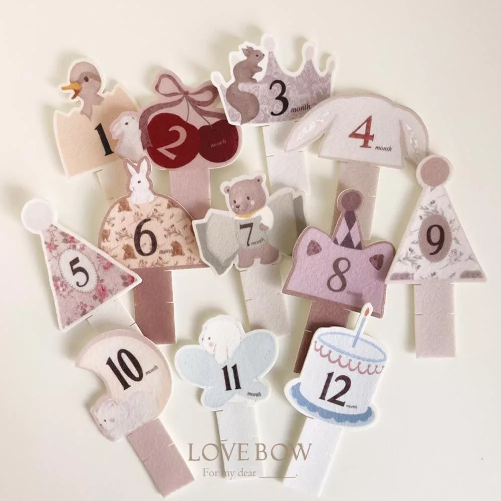 12個月份成長紀錄裝飾髮帶