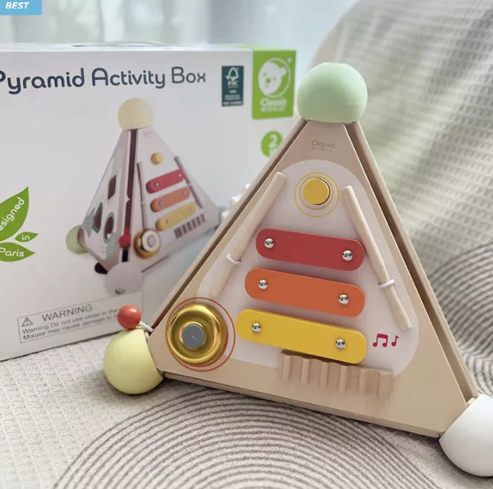 木質金字塔活動圖形積木(宅配）