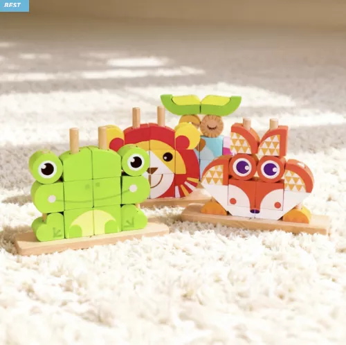 木質動物堆疊積木