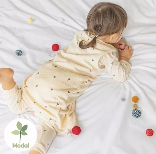 睡覺背心/防踢被베베라온 모달 보온 아기 수면조끼 하트야