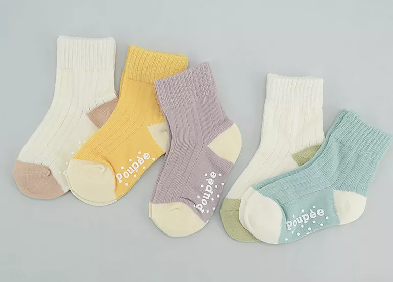 (set)拼色中長襪D아폴로 5족 세트 중목 유아양말 아동양말_P335838079