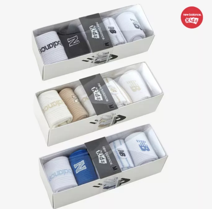 (set)New Balance 基礎款長筒襪 禮盒[5PCS] 에센셜 장목 양말 박스 (NK8EGS205U)