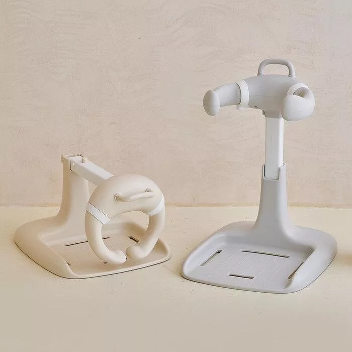 可摺疊把手站立式洗澡架神器-附腳踏板