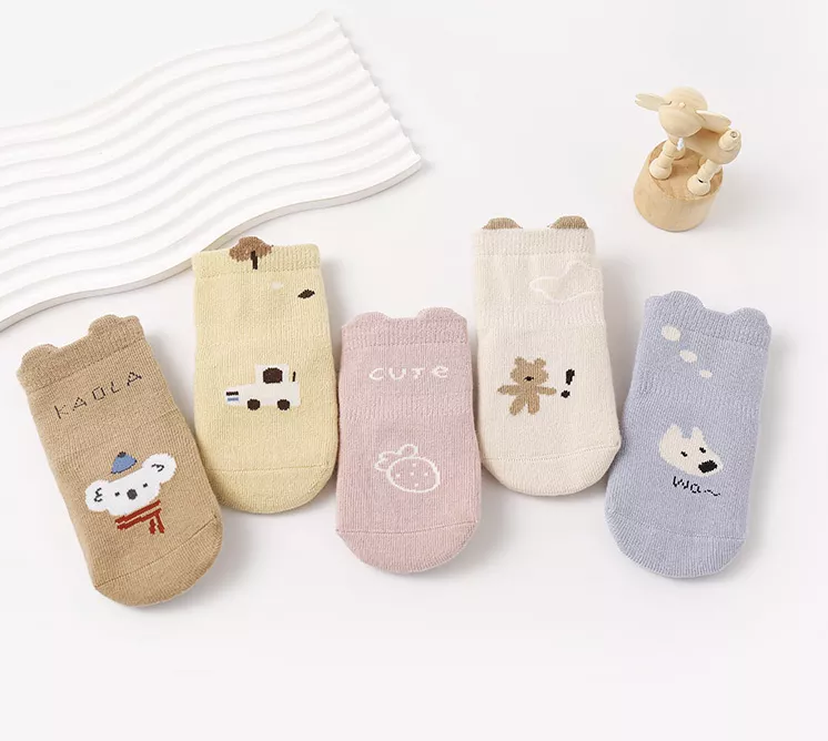 (set)軟糖[꼼지] NF37 젤리콩(5족)양말세트 베이비 유아 미끄럼 방지 양말