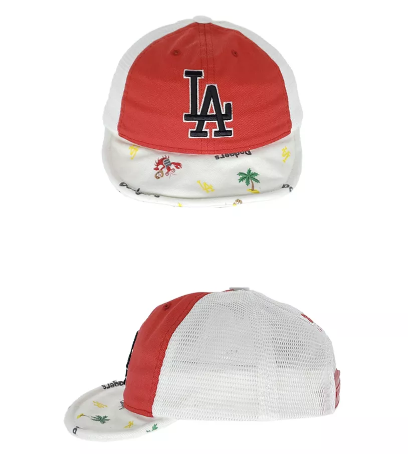 <MLB>兒童網眼棒球帽 MLB 키즈 메쉬 와이어 숏 챙 72CPN3931 07R_P331974367