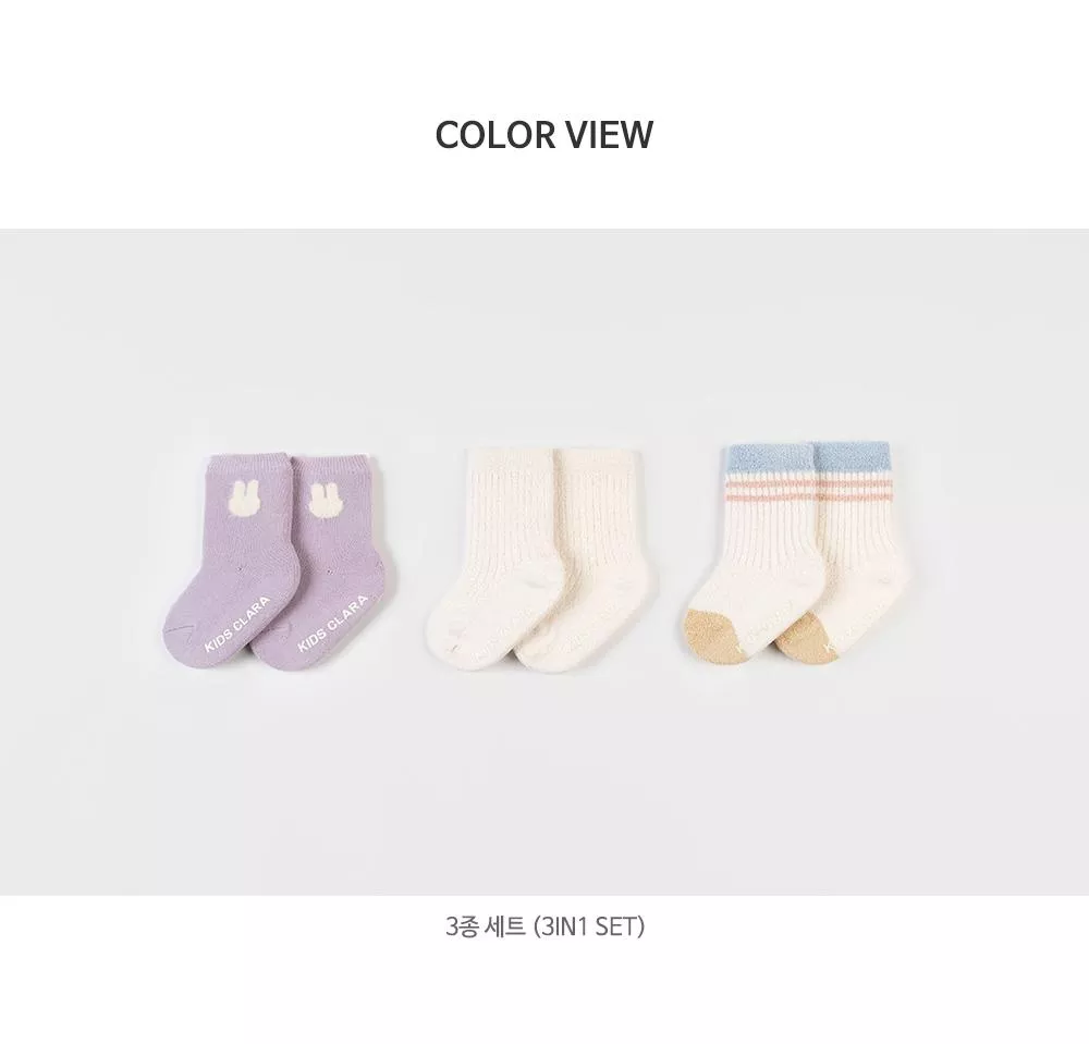 (三雙入)冬天寶寶襪子 [size S-L] 베넷 겨울 아기 양말 3종세트