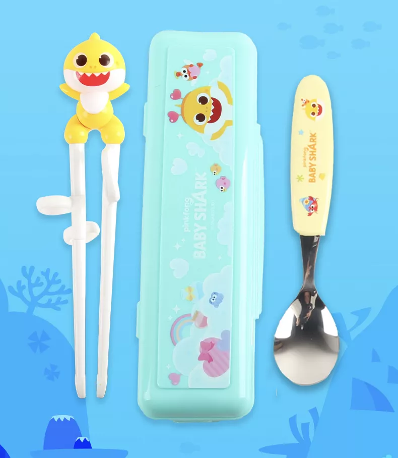 鯊魚寶寶 立體矯正筷子套裝