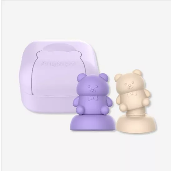 (set)小熊 幼兒輔食防漏瓶蓋+盒子