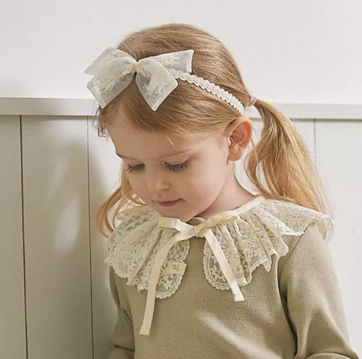 Ellisian蕾絲蝴蝶結 嬰兒髮帶