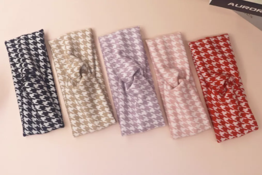 千島格紋編織髮帶