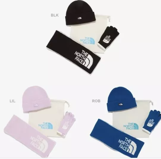 <The north face kids><set>兒童圍脖手套毛帽套裝