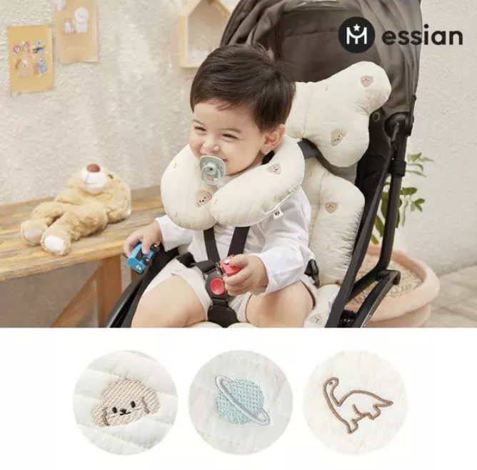 <Essian>嬰兒車靠墊+枕頭