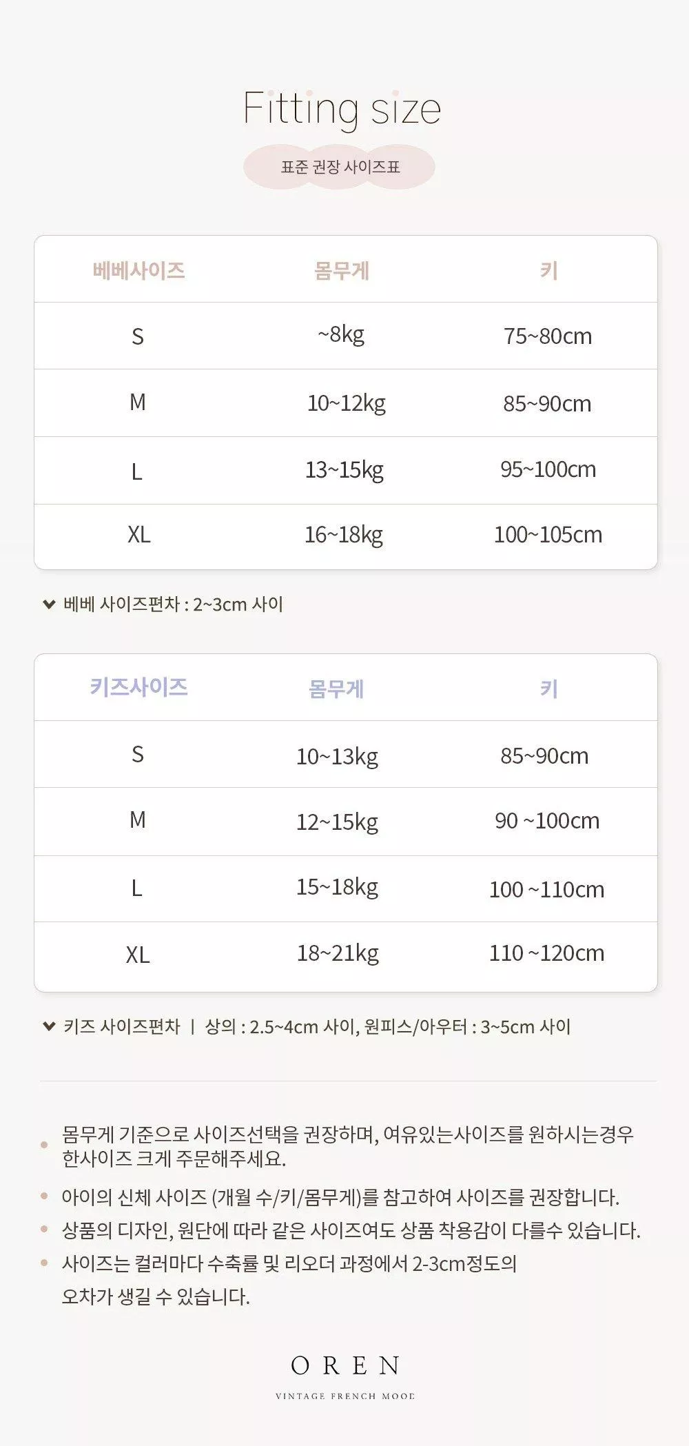 <oren>尺寸表-勿下單