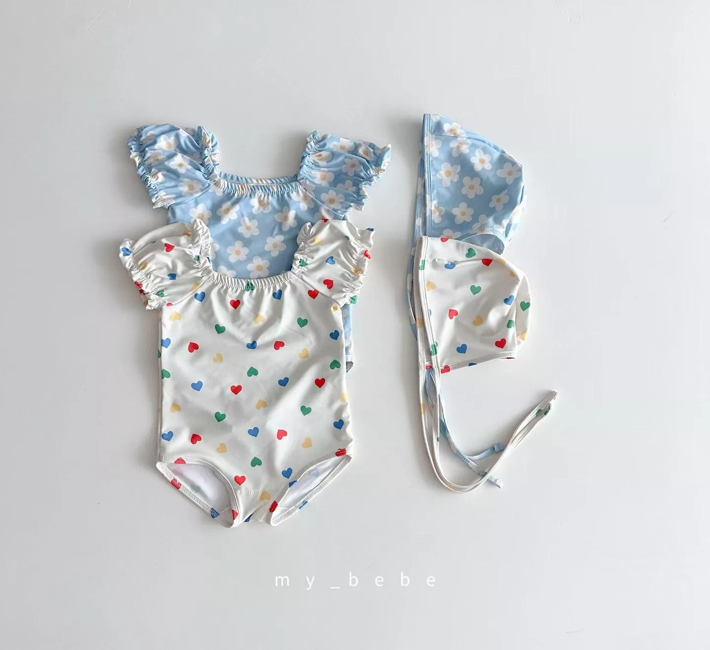 <Mybebe>泳裝SET （泳衣+泳帽）