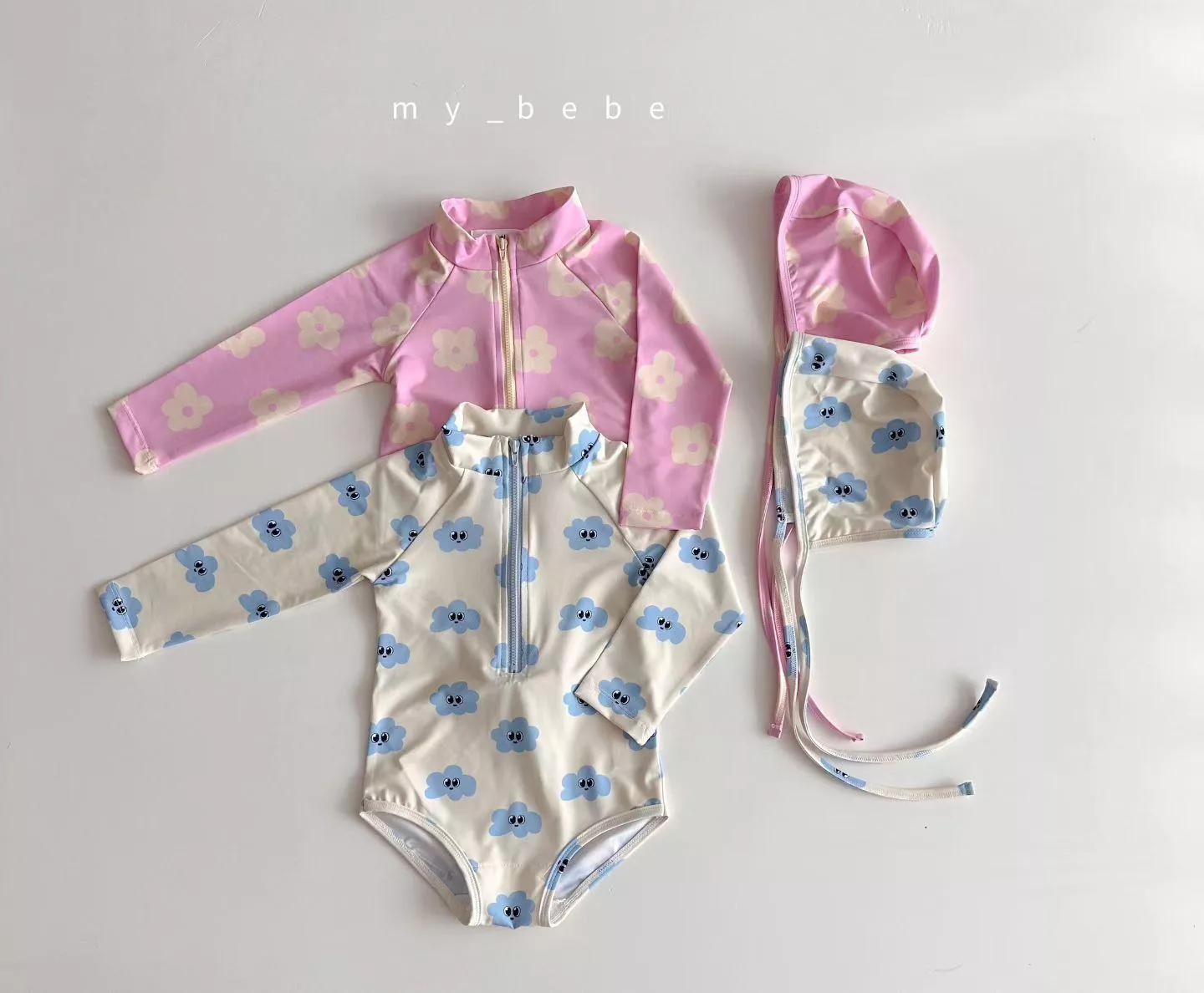 <Mybebe>泳裝SET （泳衣+泳帽）