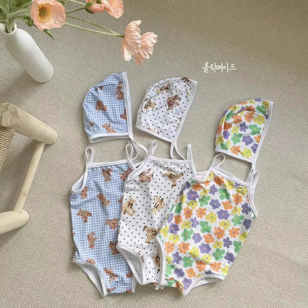 <Holicmade>泳裝SET（泳衣+泳帽）