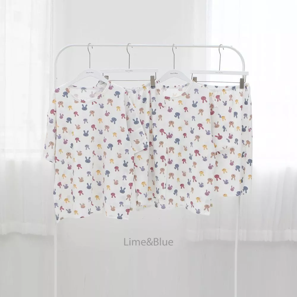 <limenblue>兔子上下套裝-大人