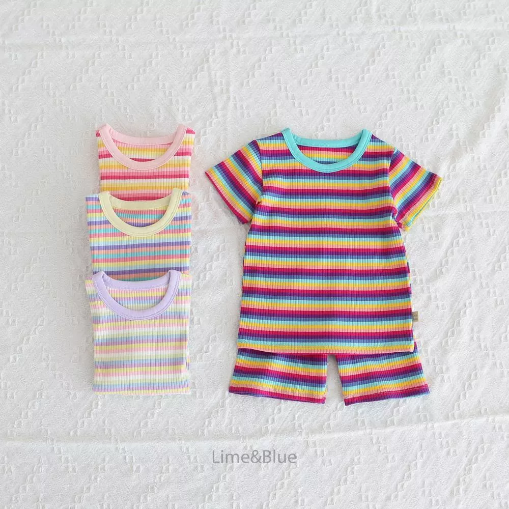 <limenblue>條紋上下套裝