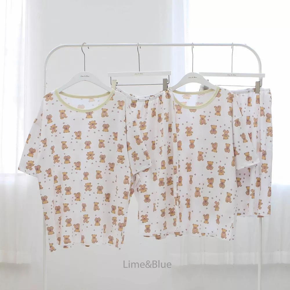 <limenblue>熊熊上下套裝-大人