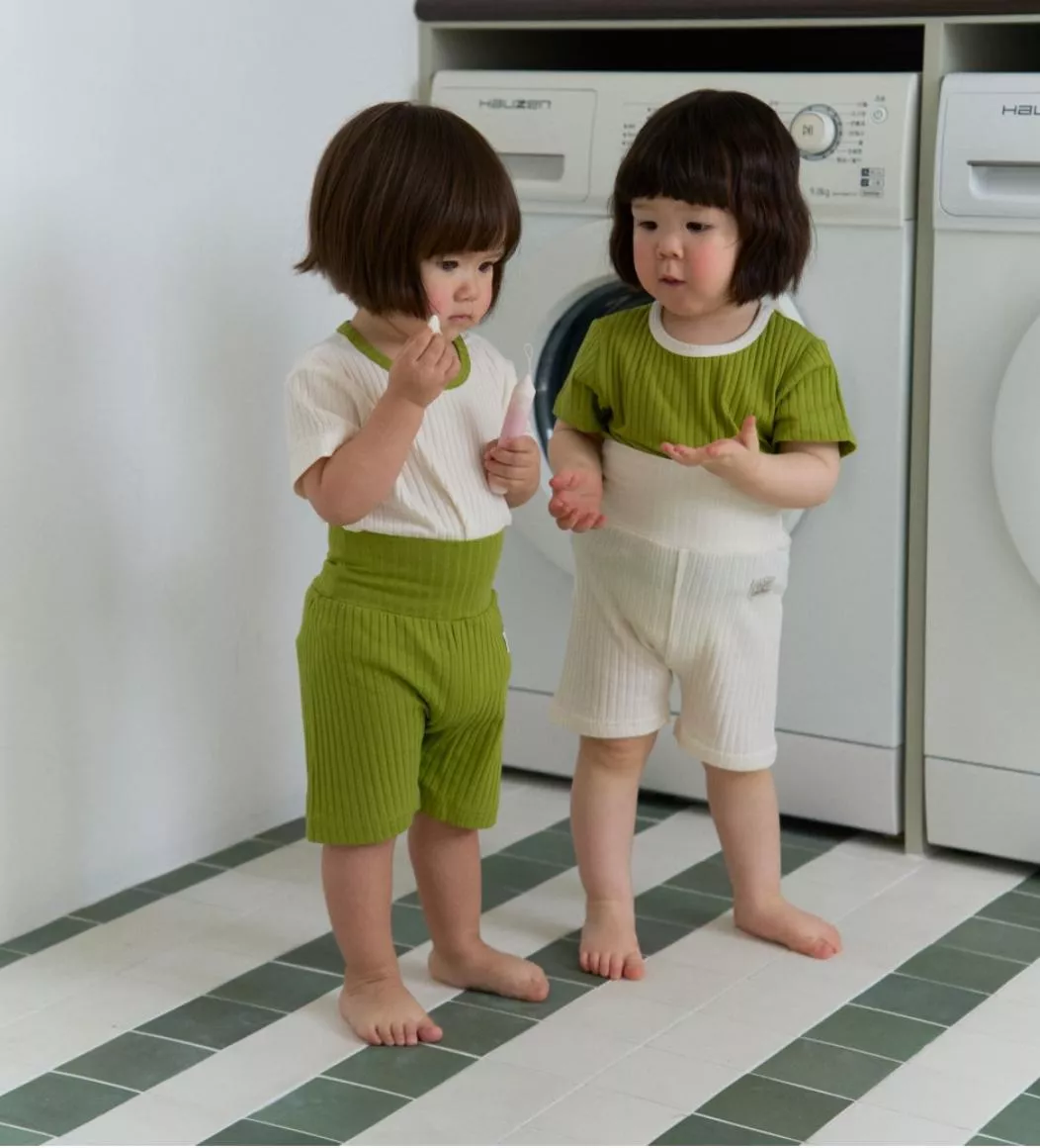 羅紋撞色上下套裝