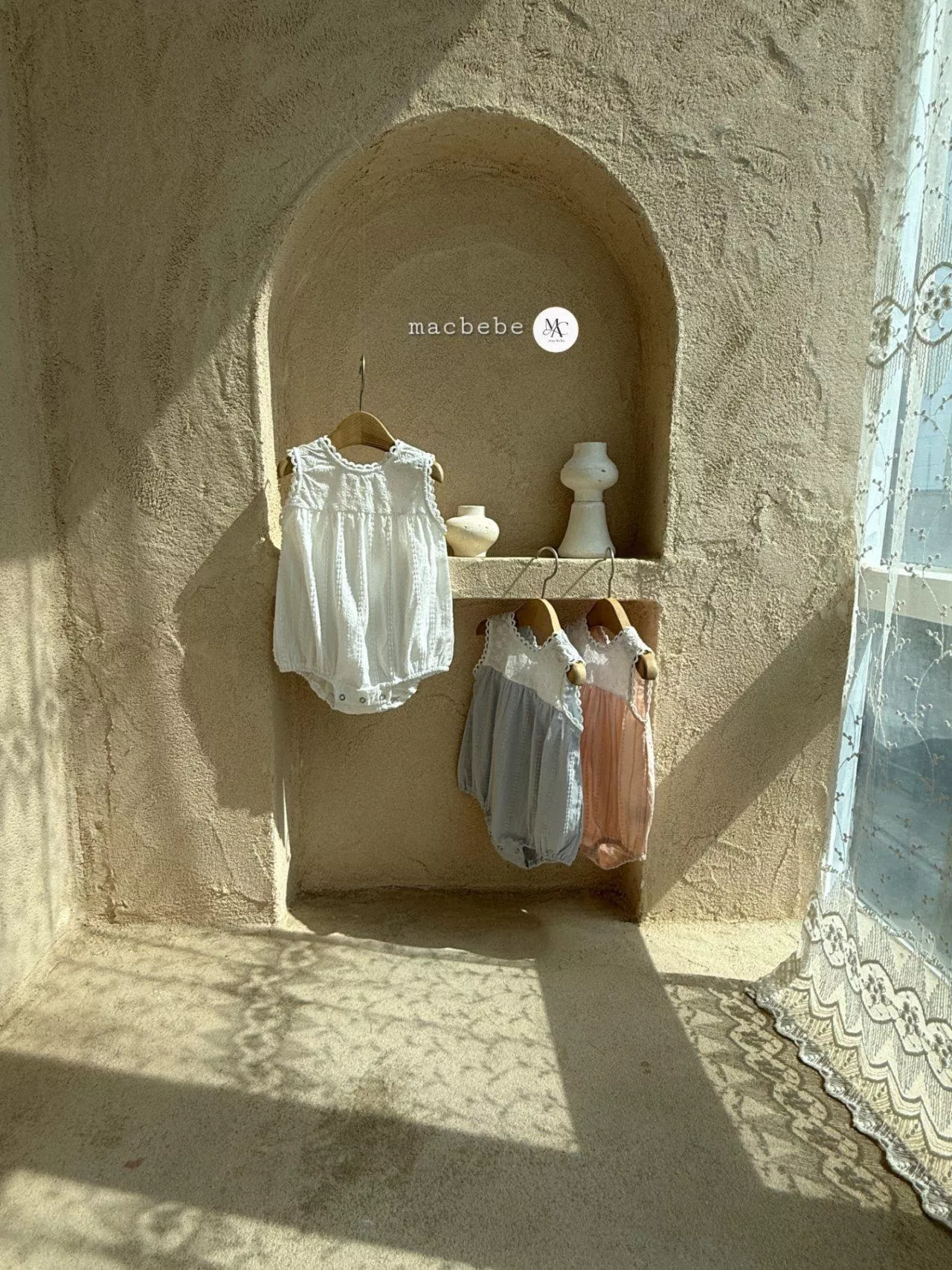 <Macbebe>包屁衣+頭巾set