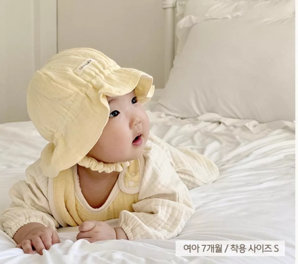 寶寶四層四季紗帽子(7色)