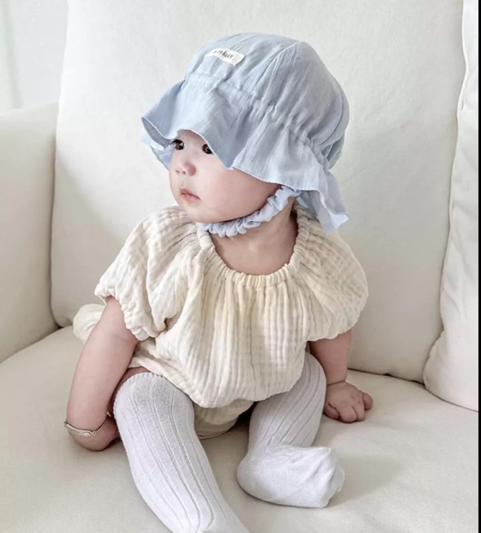 寶寶雙層紗帽子(3色)