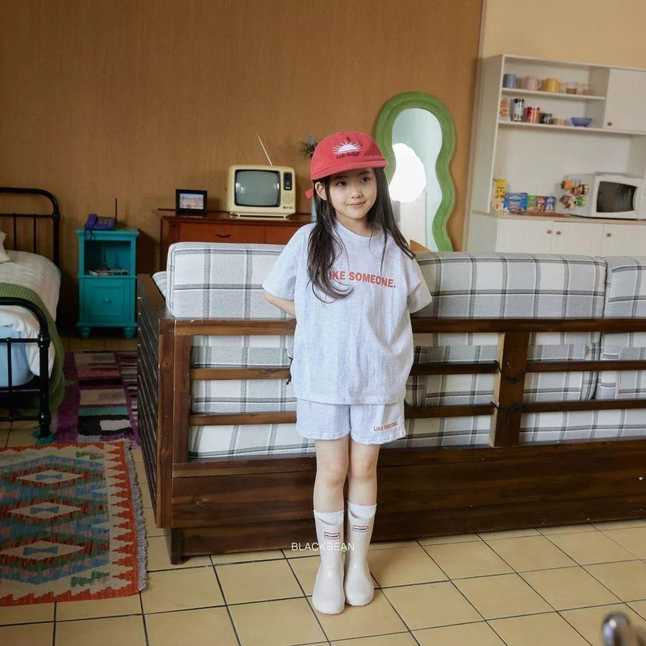 <Black Bean>上下套裝kids