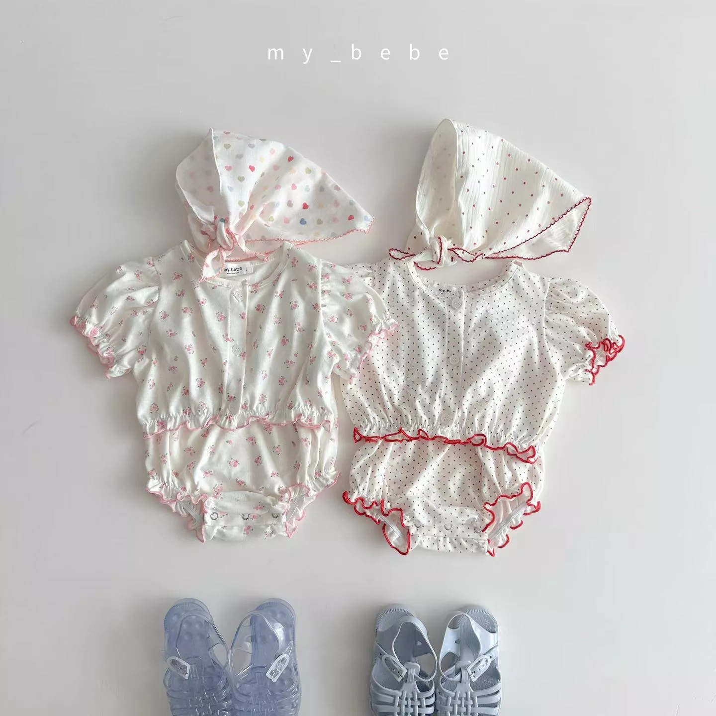 <Mybebe夏>包屁衣+外套套裝