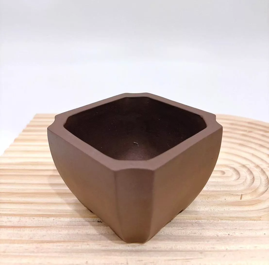 【滿額免運】紫砂 隅入正方盆 中國風 多肉 紫砂花盆 透氣蘭花盆 紫砂花盆 羅漢松花盆 紫砂盆景盆 透氣 古典 綜一園藝