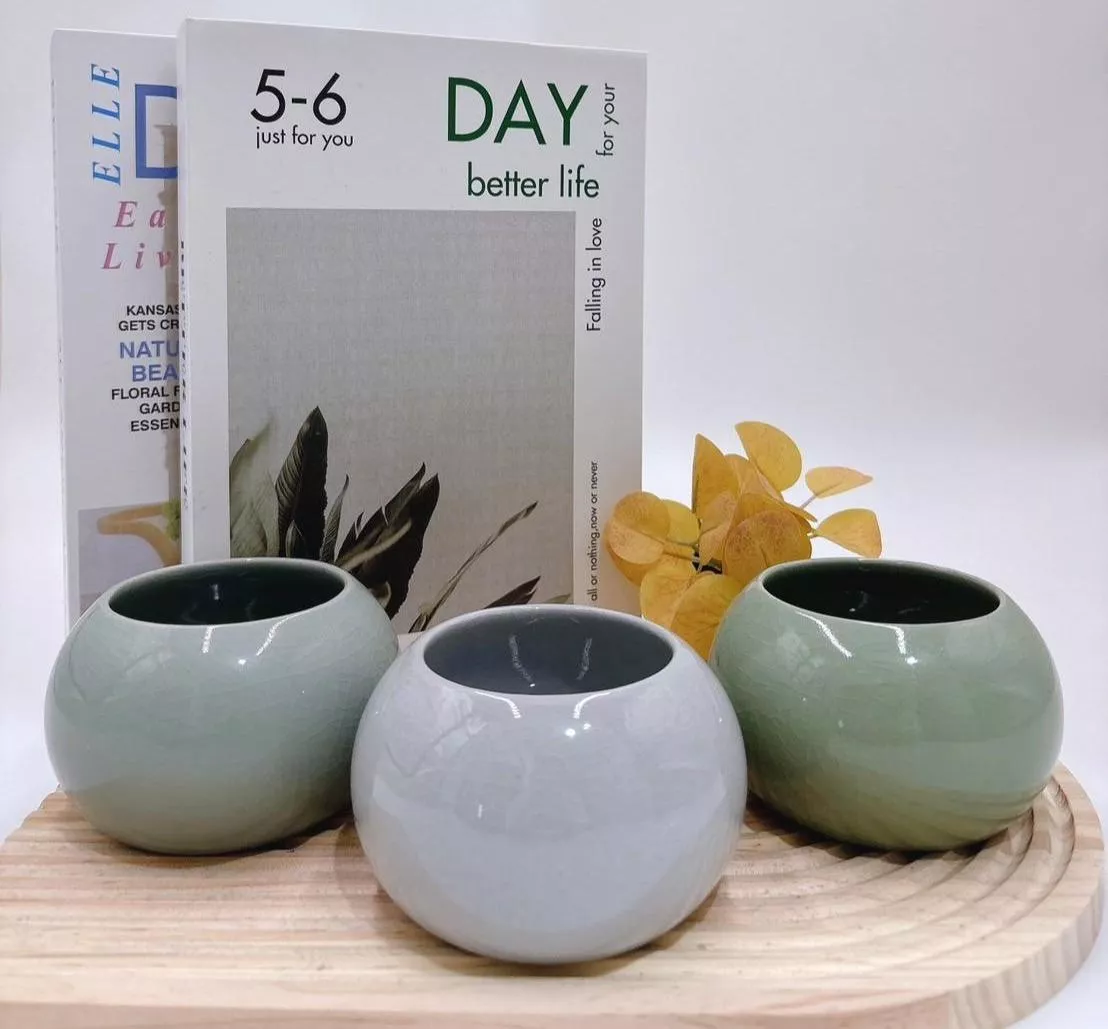 【滿額免運】冰裂白紋 藍晶盆 簡約風 生活家飾 陶盆 蘭花盆 多肉花盆 仙人掌花盆 陶瓷花盆 小盆栽 盆器  綜一園藝