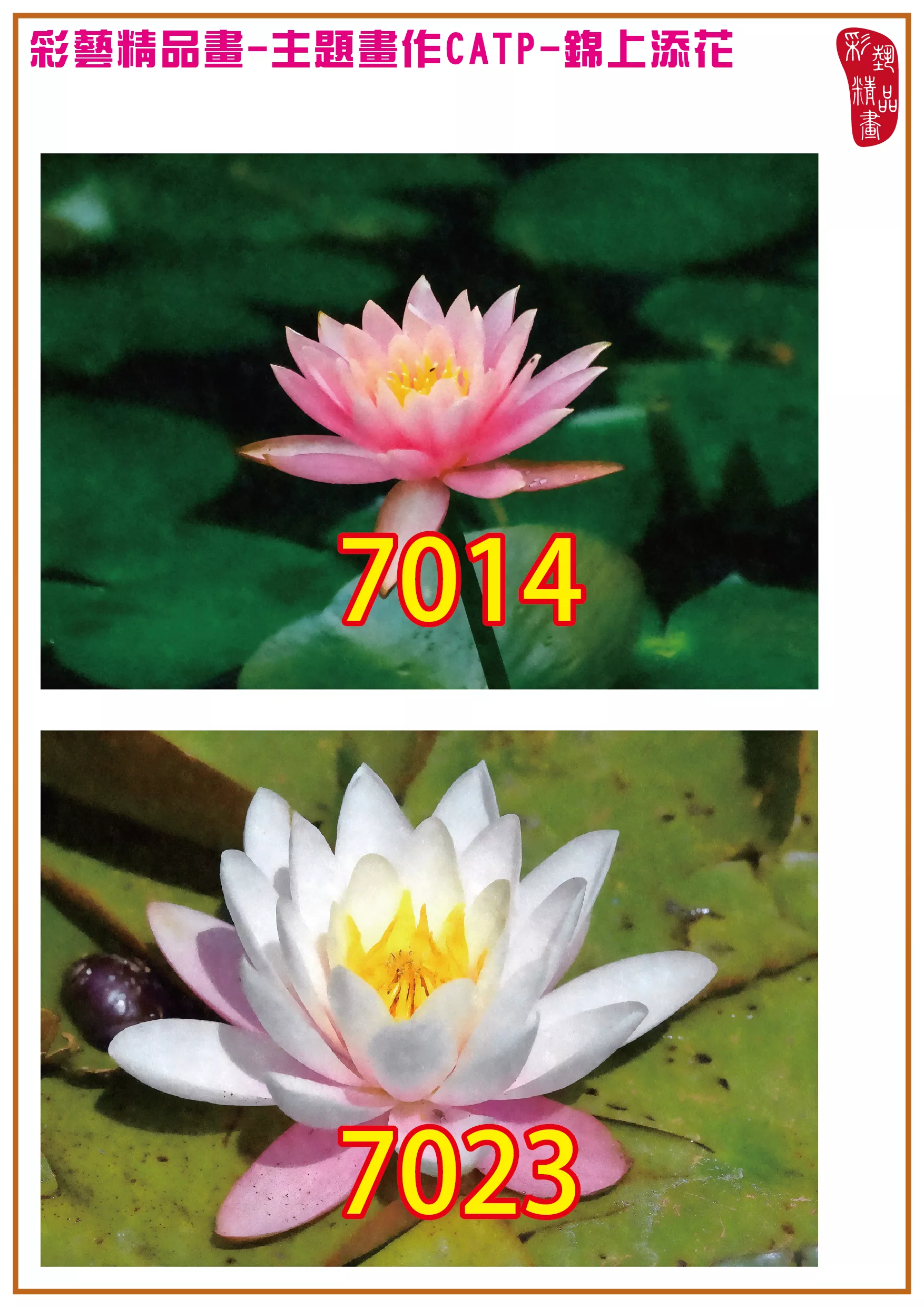 彩藝精品畫 印刷複製畫 主題畫作 錦上添花 客製畫 (包邊油畫與PP相紙霧面大圖) CATP-7014~7028 多種尺寸可選