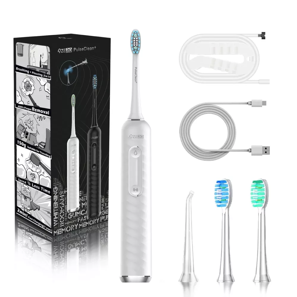 【零式創作】電動牙刷+水牙線機二合一電動牙刷 *登入會員享優惠*_PulseClean+ 雙效脈動沖牙刷 - 首創二合一電動牙刷+水牙線機