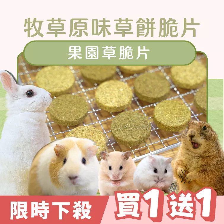 【限時買1送1】牧草原味草餅脆片(果園草)▶限量50份