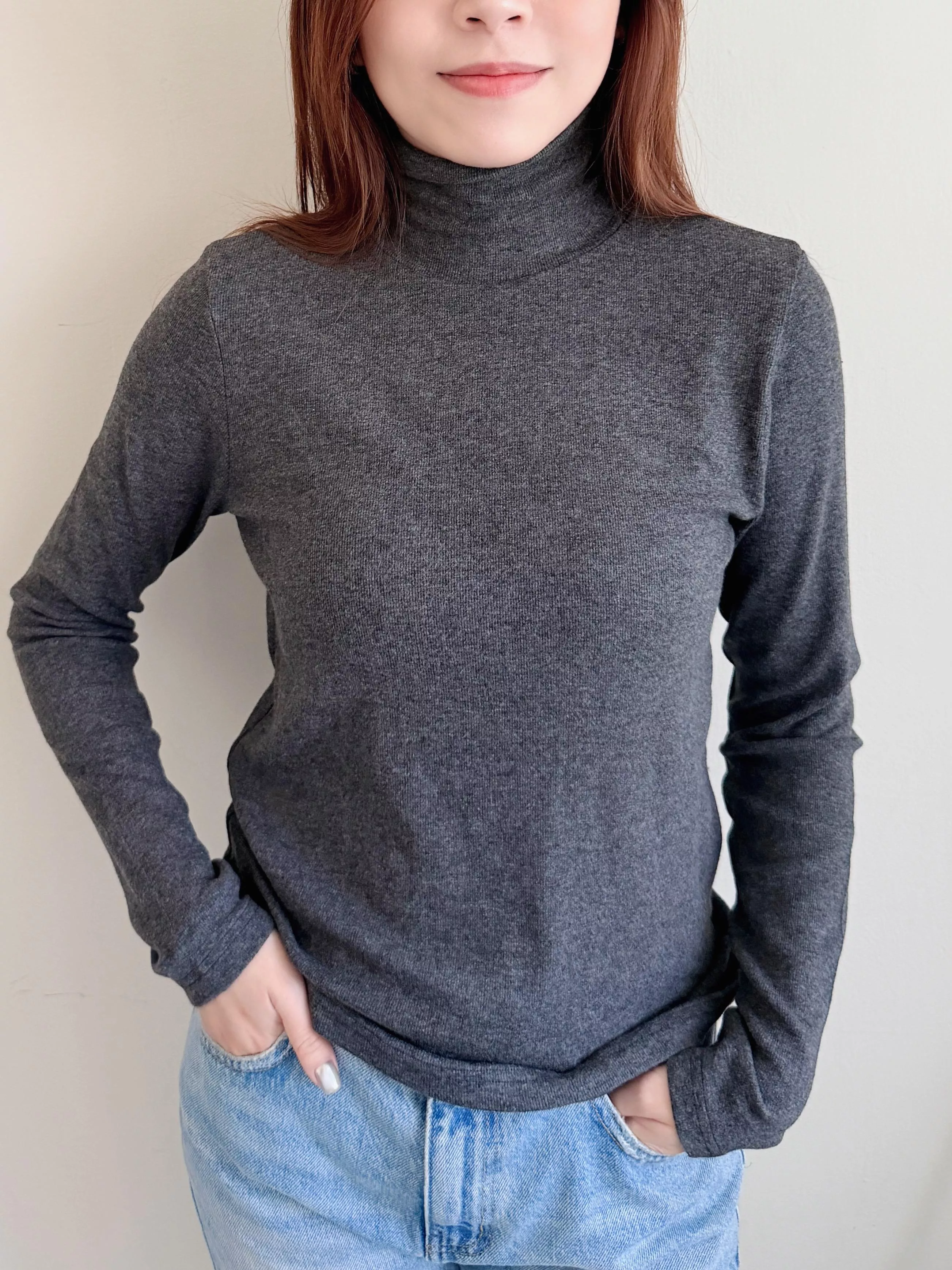 安哥拉羊毛高領上衣 燕麥/淺藍/墨灰色