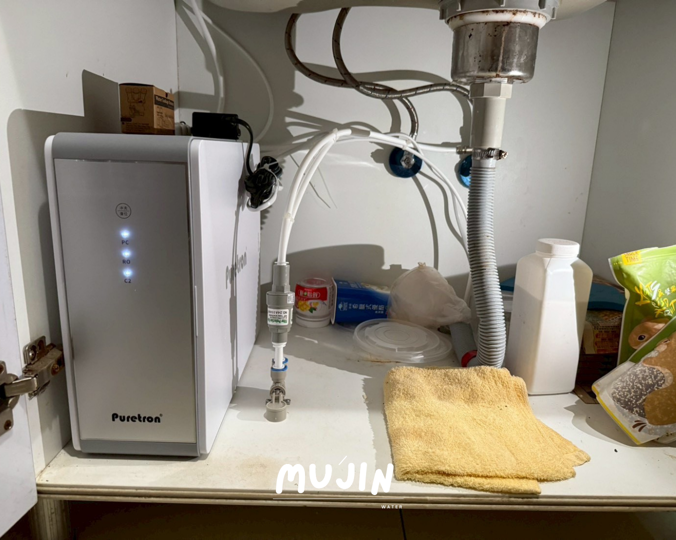 台北淡水區｜公寓型二人家庭櫥下 RO 直輸機安裝案例｜DF-400+ 規劃