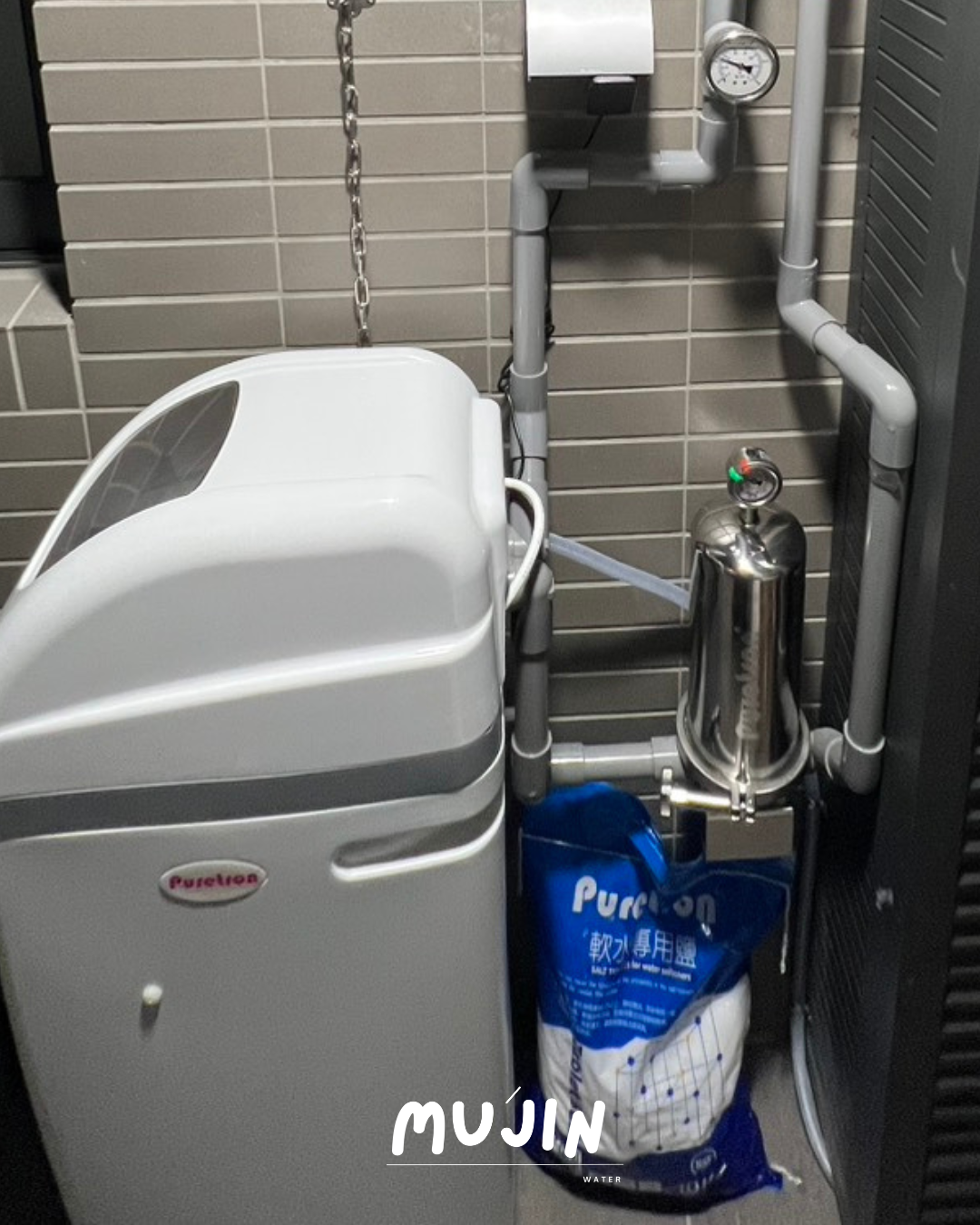 全戶軟水機與全戶過濾安裝完成 台南仁德陞發秀泰全戶軟水機與全戶過濾器安裝完成照