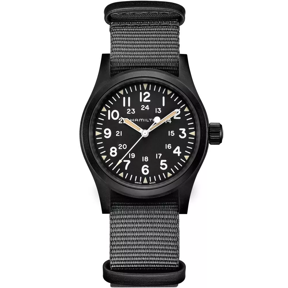 Hamilton漢米爾頓卡其野戰系列軍事機械腕錶 H69409930