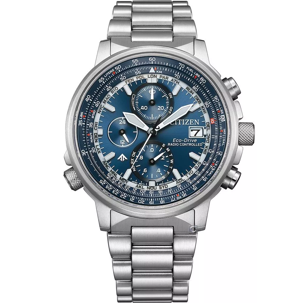CITIZEN 星辰錶 PROMASTER Sky 光動能全球電波時計飛行錶款 男錶 手錶-AT8300-58L
