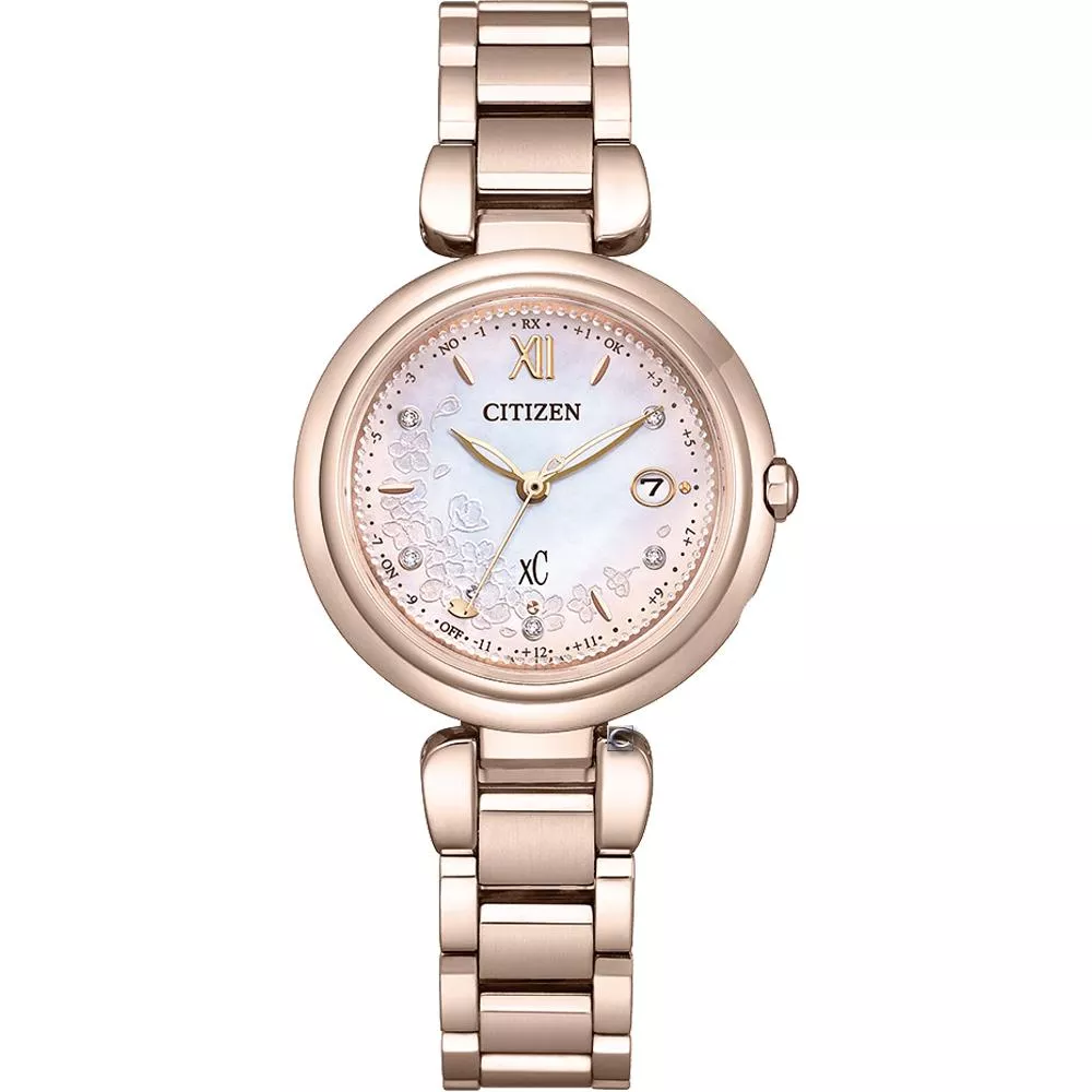 CITIZEN 星辰 xC系列 鈦金屬 mizu 春風櫻花限量款腕錶 電波錶 女錶-29mm ES9467-89N