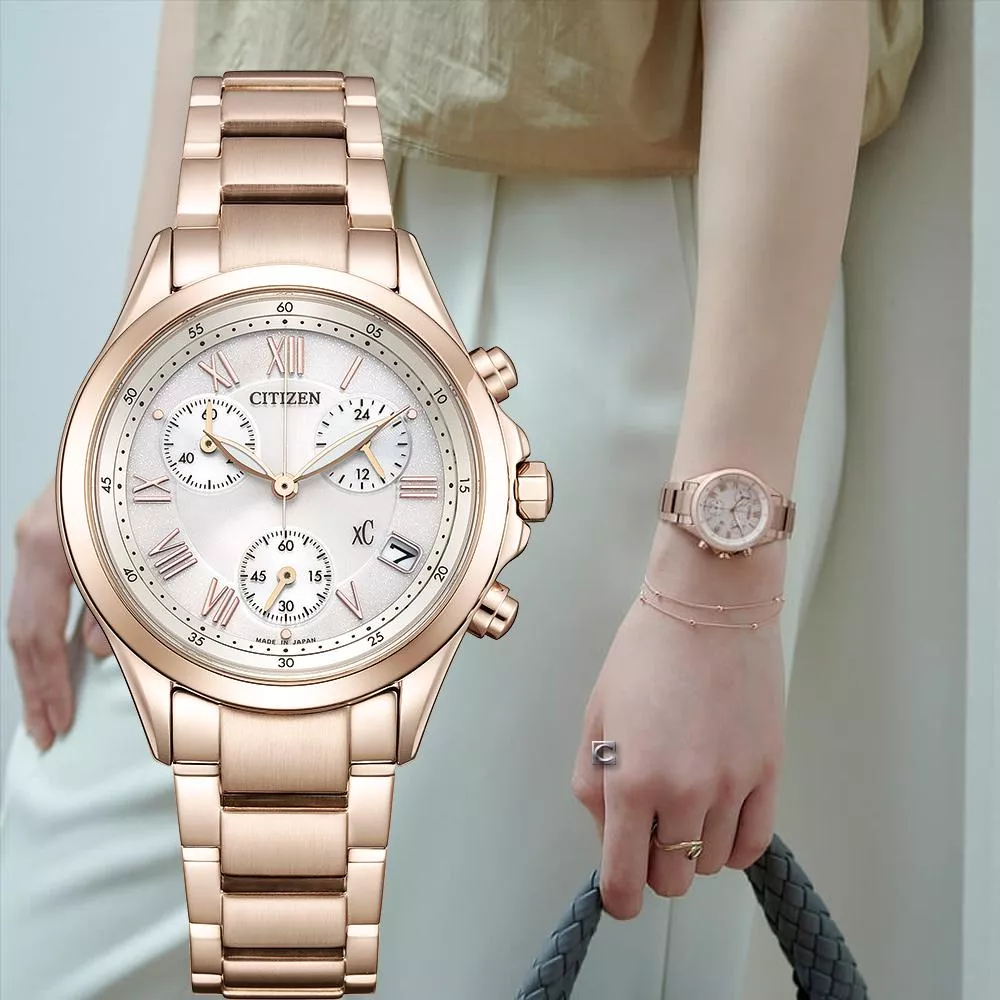 CITIZEN 星辰錶 xC系列 自信魅力 光動能 計時腕錶 女錶-FB1403-53A
