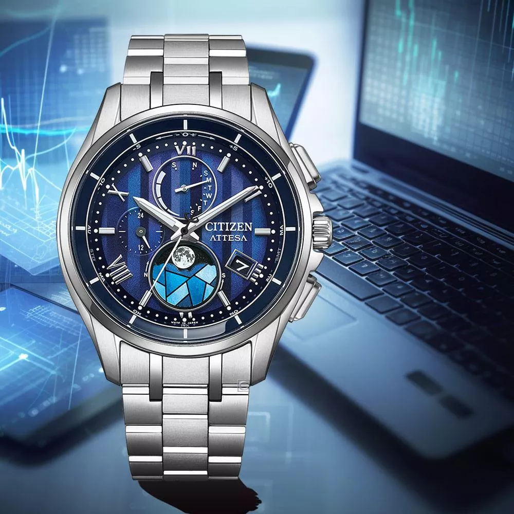 CITIZEN 星辰 ATTESA 冬日彩窗 超級鈦 光動能電波錶 男錶-BY1000-51L