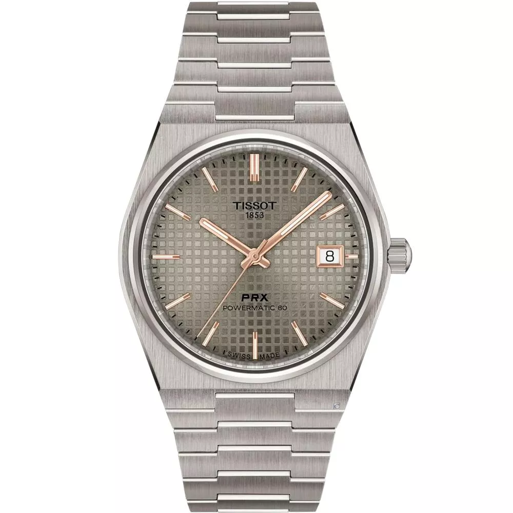 TISSOT 天梭錶 PRX POWERMATIC 80 鈦金屬 灰色 機械錶 手錶-T1378074406100/錶徑38mm