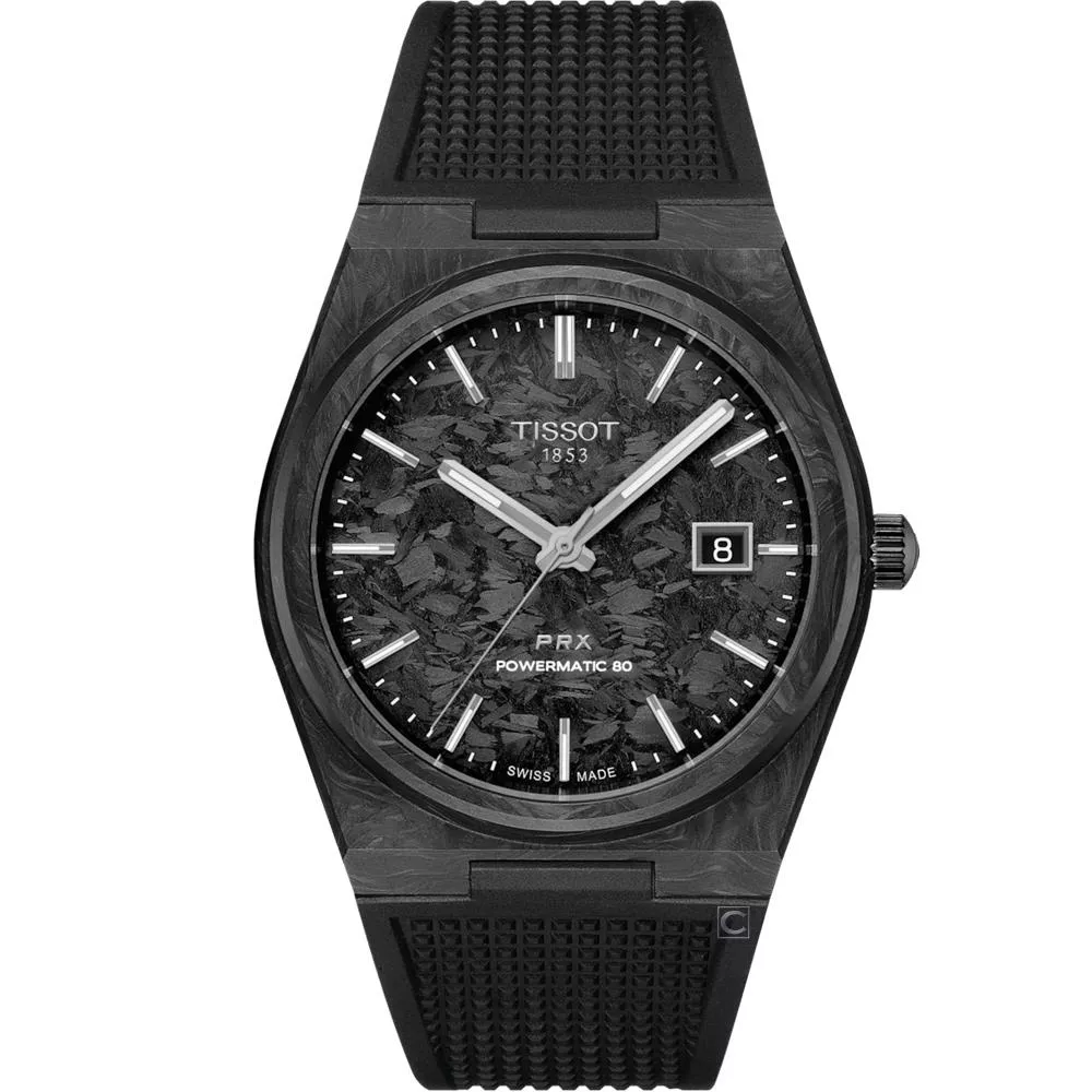 TISSOT 天梭錶 PRX 鍛造碳自動腕錶 40mm T1379079720100