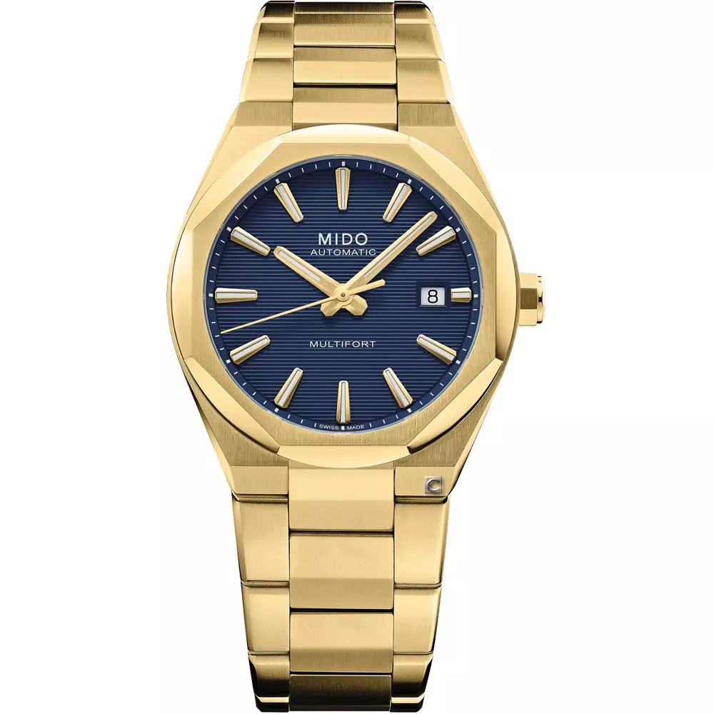 MIDO 美度 Multifort 8 One Crown-40mm藍x金色 M0555073304100