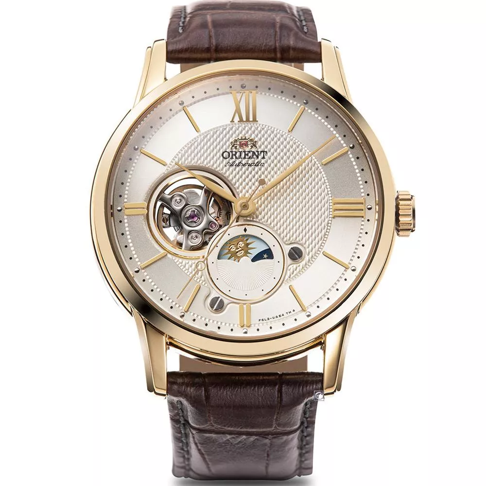 ORIENT 東方錶 Classic Sun & Moon 經典日月相-42mm金色 RA-AS0010S