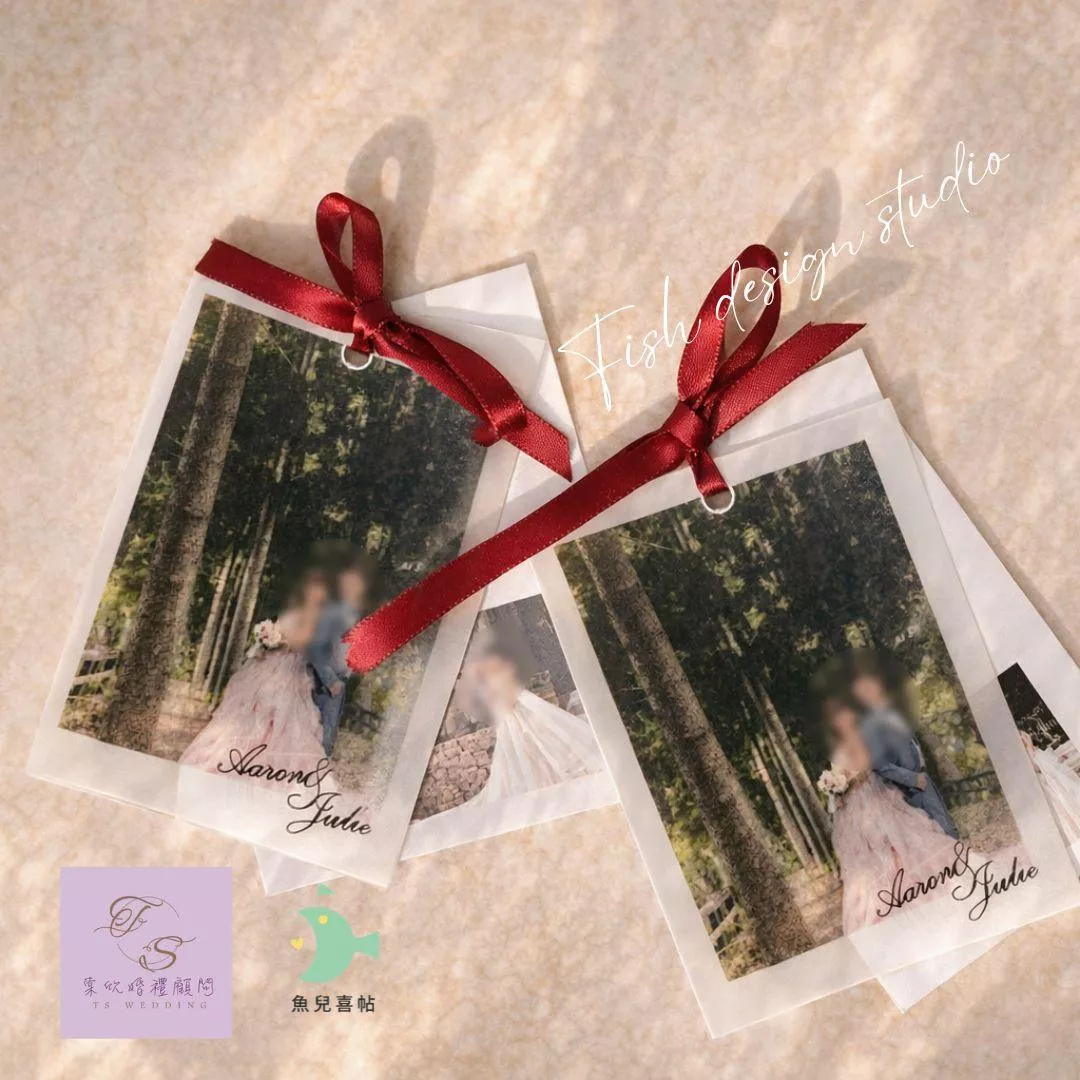 緞帶婚紗照片書籤卡(10張/組)